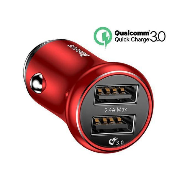 Planet Gates Red 1 Baseus Quick Charge 3.0 USB Car Charger QC QC3.0 Turbo Fast Charging Dual Car USB Charger For iPhone Xs X Xiaomi Mi Mobile Phone