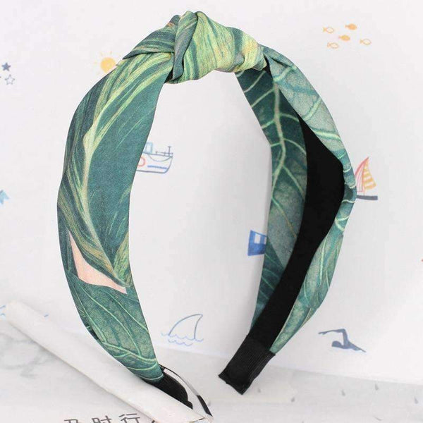 Planet Gates Red 1 COKK Wide Flower Hair Band Headband Hair Accessories For Women Girls Leaf Print Headband Vintage Cross Hairband Lady Hair Scarf