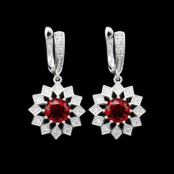 Planet Gates Red 1 Fashion Blue Zircon Silver 925 Jewelry Hanging Drop Dangle Earrings For Women With Stones Free Gift drop ship