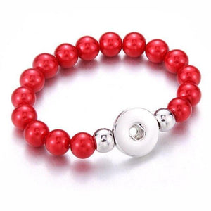 Planet Gates red 1 Handmade Snap Button Bracelet 10mm Imitation Pearls Beads Snap Jewelry Fit 18mm Snap Button Jewelry Beaded Bracelet