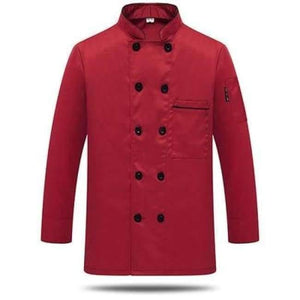 Planet Gates red 1 / M Long Sleeve Men Restaurant Chef Jacket for Cook Work Wear Hotel Breathable Double-breasted Woman Chef Uniform Kitchen Tool 89