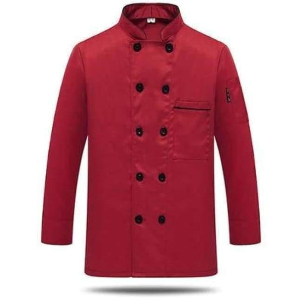 Planet Gates red 1 / M Long Sleeve Men Restaurant Chef Jacket for Cook Work Wear Hotel Breathable Double-breasted Woman Chef Uniform Kitchen Tool 89