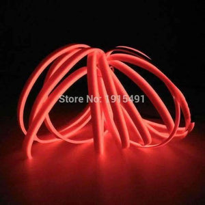 Planet Gates Červená / 1 metr Vysoce kvalitní DC-12V měnič + 10barevný LED pásek Neonové světlo 1/2/3/4/5 metrů 2.3mm-sukně EL drátěné lano pro vánoční dekorace