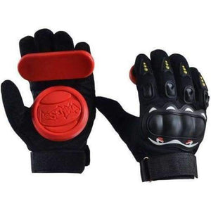 Planet Gates red 1 Pair Full Finger Shockproof Longboard Skateboard Glove With Protective Sliders Professional Down Hill Skate Board Gloves