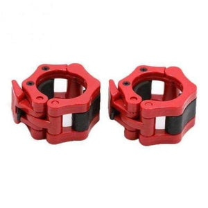 Planet Gates Red 1 Pair Olympic 2" Spinlock Collars Barbell Collar Lock Dumbell Clips Clamp Weight lifting Bar Gym Dumbbell Fitness Body Building