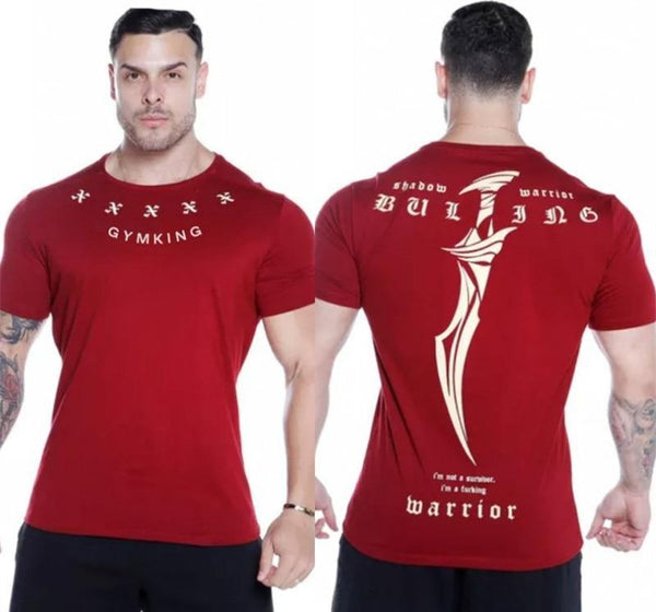 Men Fitness T-shirt Short Sleeve Cotton T Shirt Muscle Man Summer Casual Fashion Creativity Print Tee Tops High Street Clothing
