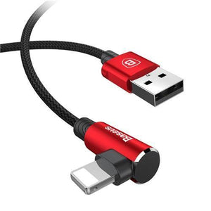 Planet Gates Red / 100cm Baseus 90 Degree USB Cable For iPhone 5 6 6s 7 8 Fast Charging Cable For iPad USB Charger Cable L Type Mobile Phone Data Cable