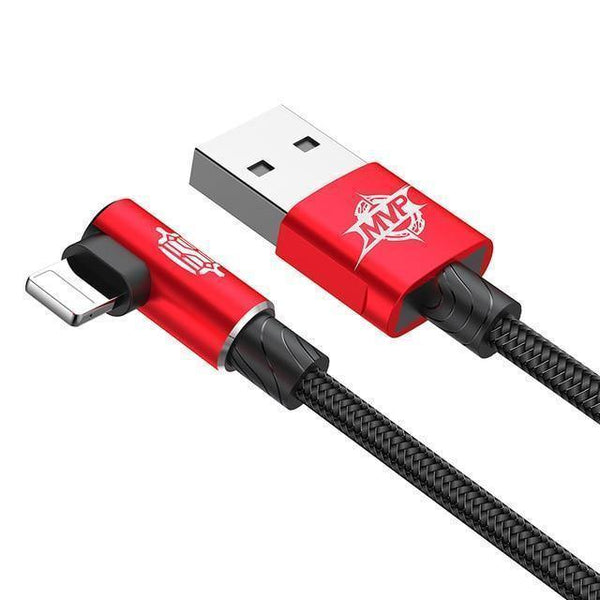 Planet Gates Red / 100cm Baseus 90 Degree USB Cable For iPhone XS Max XR X 8 7 6 6s 5 5S iPad Fast Charging Charger Data Cord Adapter Mobile Phone Cable