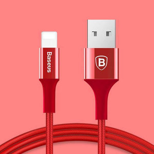 Planet Gates Red / 100cm Baseus LED Light USB Cable For iPhone X 8 7 6 6s 5 5s se iPad Fast Charging Charger Data Sync Wire Cord Phone Cable Adapter