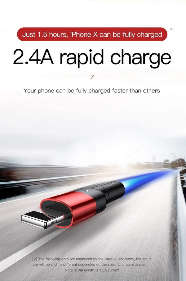 Planet Gates Red / 100cm Baseus USB Cable For iPhone XS Max XR X 8 7 6 6s Plus 5 5S SE iPad Pro 2.4A Fast Charging Charger Data Cord Mobile Phone Cables
