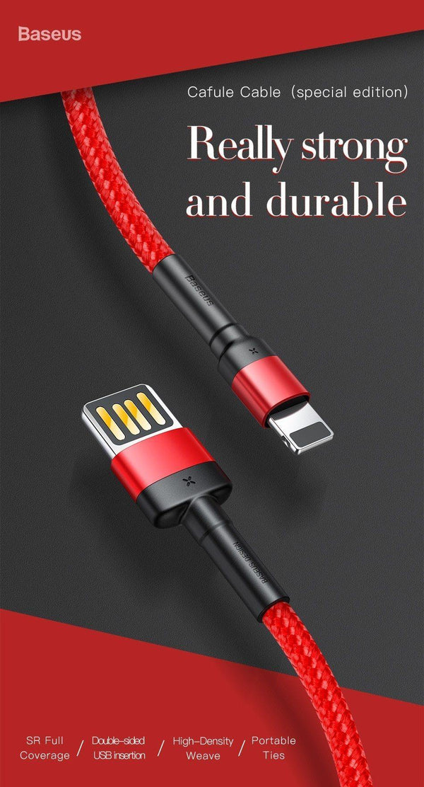 Planet Gates Red / 100cm Baseus USB Cable For iPhone XS Max XR X 8 7 6 6s Plus 5 5S SE iPad Pro 2.4A Fast Charging Charger Data Cord Mobile Phone Cables