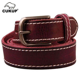 Planet Gates Red / 100cm CUKUP Ladies Quality Pure Cow Cowhide Leather Belts Pin Buckle Casual Styles Jeans Genuine Belts for Women 2.4cm Width NCK374