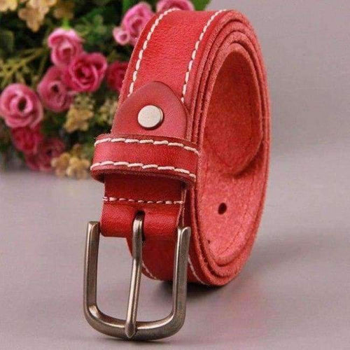 Planet Gates Red / 100cm CUKUP Ladies Quality Pure Cow Cowhide Leather Belts Pin Buckle Casual Styles Jeans Genuine Belts for Women 2.4cm Width NCK374