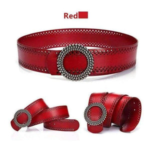 Planet Gates red / 103cm New Arrival Women Korean Style Cowhide Wide Belt Fashion Female Genuine Leather Coat Skirt Decoration Belts Top Quality
