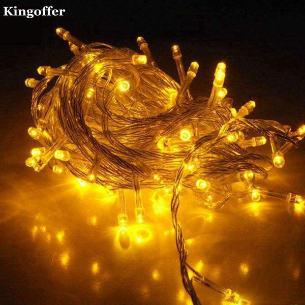Planet Gates red / 10m 100leds / 220V EU plug Kingoffer10M 30M 50M 100M LED String Light 110V 220V Waterproof Fairy Holiday Light for Christmas Festival Party Xmas Decoration