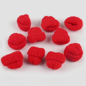 Planet Gates Red 10pcs Sewing Mini Soft Hat For Garment Decoration Kid's Doll Hat Children Hair Accessories DIY Art Craft Material