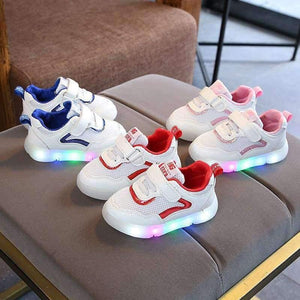 Planet Gates Red / 11 Footwear breathable baby first walkers cute LED patch baby boys girls shoes high quality infant tennis Lovely girls boys shoes