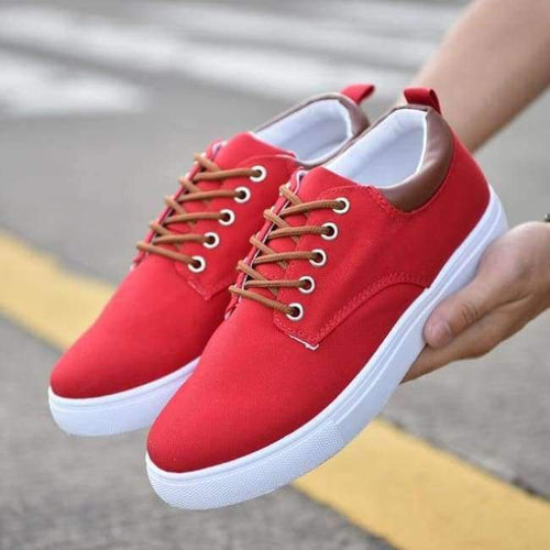 Planet Gates Red / 11 REETENE New Arrival Spring Summer Comfortable Casual Shoes Mens Canvas Shoes For Men Lace-Up Brand Fashion Flat Loafers Shoe