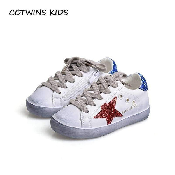 Planet Gates Red / 11 Toddler Fashion Sport Lace-Up Shoe Baby Girl Kid Glitter Sneaker Children Pu Leather Breathable Trainer F1830