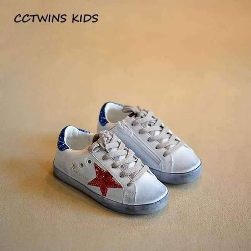 Planet Gates Red / 11 Toddler Fashion Sport Lace-Up Shoe Baby Girl Kid Glitter Sneaker Children Pu Leather Breathable Trainer F1830