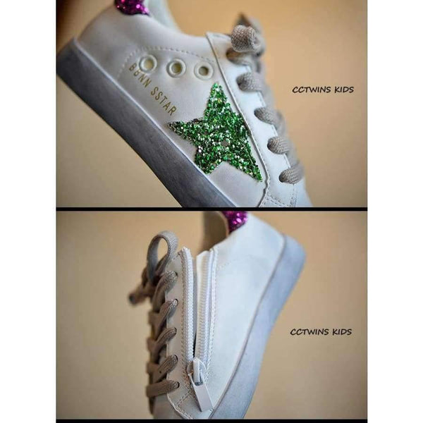 Planet Gates Red / 11 Toddler Fashion Sport Lace-Up Shoe Baby Girl Kid Glitter Sneaker Children Pu Leather Breathable Trainer F1830