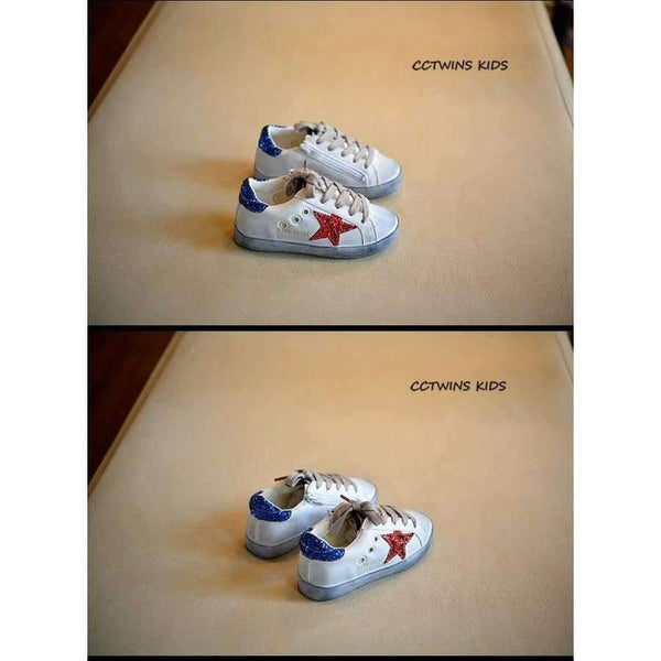 Planet Gates Red / 11 Toddler Fashion Sport Lace-Up Shoe Baby Girl Kid Glitter Sneaker Children Pu Leather Breathable Trainer F1830