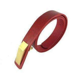 Planet Gates red / 110cm 2017 new Korean version of the simple simple rectangular metal PU leather women's thin belt leisure needle buckle belt female