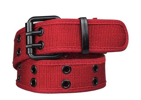 Planet Gates Red / 110cm Belt  Wholesale Canvas Men's Belt Double Pin Buckle Waistband For Men Canvas Belts Fashion belts