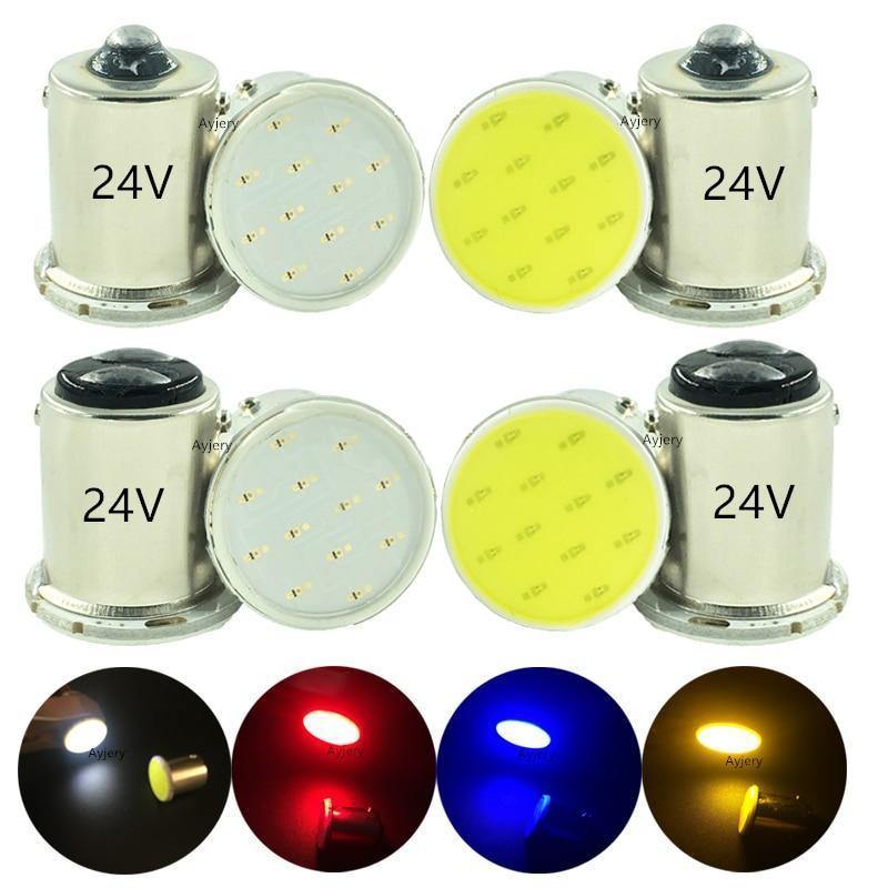 Planet Gates Red / 1156 BA15S 24V 10X Super Bright COB 12 SMD S25 1156 BA15S P21W 1157 BAY15D P21/5W White Red Brake Light Tail Light Signal Car Light