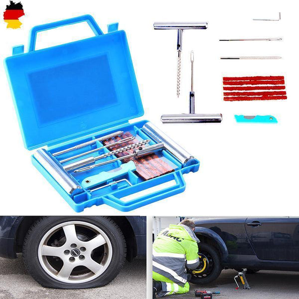 Planet Gates Red 11Pcs Car Motorcycle Bike Emergency Heavy Duty Tubeless Tire Puncture Repair Kit Plug Set Car Tyre Repair Kit