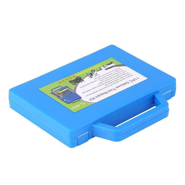 Planet Gates Red 11Pcs Car Motorcycle Bike Emergency Heavy Duty Tubeless Tire Puncture Repair Kit Plug Set Car Tyre Repair Kit