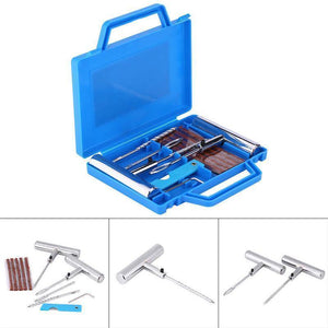 Planet Gates Red 11Pcs Car Motorcycle Bike Emergency Heavy Duty Tubeless Tire Puncture Repair Kit Plug Set Car Tyre Repair Kit