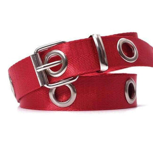 Planet Gates Red / 120cm SUMEIKE Thin Canvas Waist Belts for Women Pin Buckle Black Punk Style Women Belt Ladies Jeans Accessories