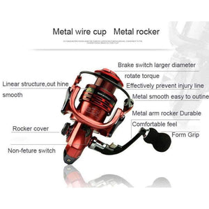 Planet Gates Red / 14 / 4000 Series, China Fishing Reels 13+1BB 5.5:1 Full Metal for fish feeder baitcasting reel spinning reels for rod