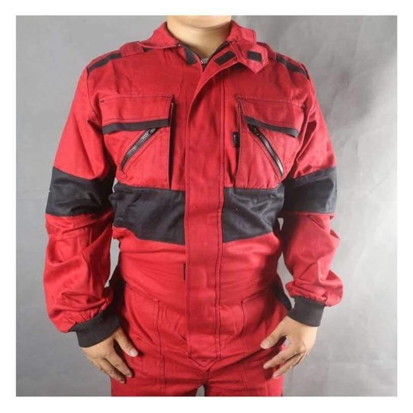 Planet Gates Red / 175-88A / United States Work Coveralls Welding Fireproof Work Clothing Long Sleeve Overalls For Worker Repairman Machine Auto Repair Factory Uniforms