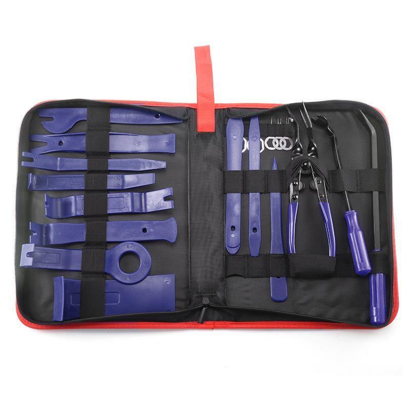 Planet Gates Red 19pcs Auto Car Radio Car Door Panel Trim Removal Tool Audio Radio for Installation and Remover Strong Nylon Pry Tool Kit
