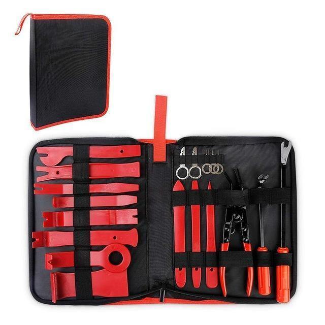 Planet Gates Red 19pcs/set Auto Car Radio Panel Door Clip Panel Trim Dash Audio Removal Installer Pry Kit Repair Tool Car-Styling