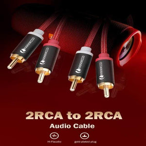 Planet Gates Red / 1m 2RCA to 2RCA Male to Male Audio Cable RCA Cable OFC AV Audio Cable 1m 2m 3m 5m 10m for Home Theater DVD TV Amplifier CD Soundbox