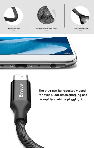 Planet Gates Red / 1m Baseus Micro USB Cable For Xiaomi Redmi Note 5 Pro 4X 4 Charger Cable For Samsung Huawei USB Phone Charger Charging Data Cable