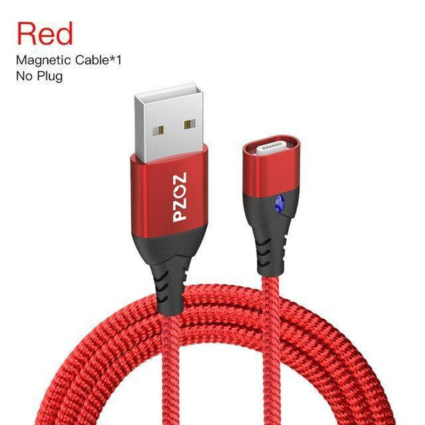 Planet Gates Red 1m No Plug / 1m PZOZ 5A Magnetic Cable Micro usb Type C Super Fast Charging Phone Microusb Type-C Magnet Charger usb c For iphone huawei xiaomi