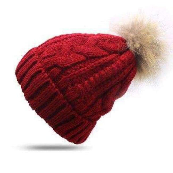 Planet Gates Red 1Pcs Fashion Autumn Winter Hat For Women Warm Knitted Skullies Pompom Hats Skullies Caps Bonnet Femme Casual Beanies for Ladies