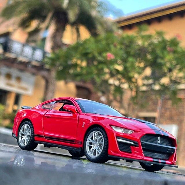 Planet Gates Red 2 1:32 Ford Mustang Shelby GT500 GT350 Supercar High Simulation Car Model Alloy Pull Back Kid Toy Car 4 Open Door Children's Gifts