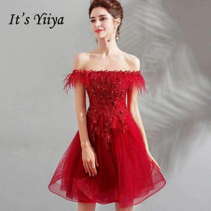 Planet Gates Red / 2 / China Cocktail Dresses Red Boat Neck Tassel Crystal Knee-Length Ball Gowns Plus size high Grade LX1233 vestido coctel
