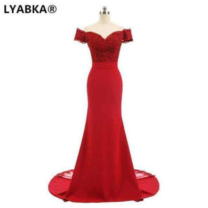 Planet Gates Red / 2 Evening Dress  Design Sweetheart Mermaid Prom Dress Satin With Appliques Evening Dresses Long Robe De Soiree