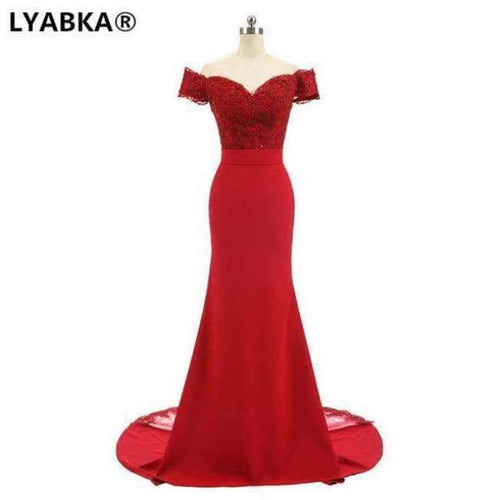Planet Gates Red / 2 Evening Dress  Design Sweetheart Mermaid Prom Dress Satin With Appliques Evening Dresses Long Robe De Soiree