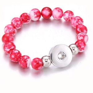 Planet Gates red 2 Handmade Snap Button Bracelet 10mm Imitation Pearls Beads Snap Jewelry Fit 18mm Snap Button Jewelry Beaded Bracelet