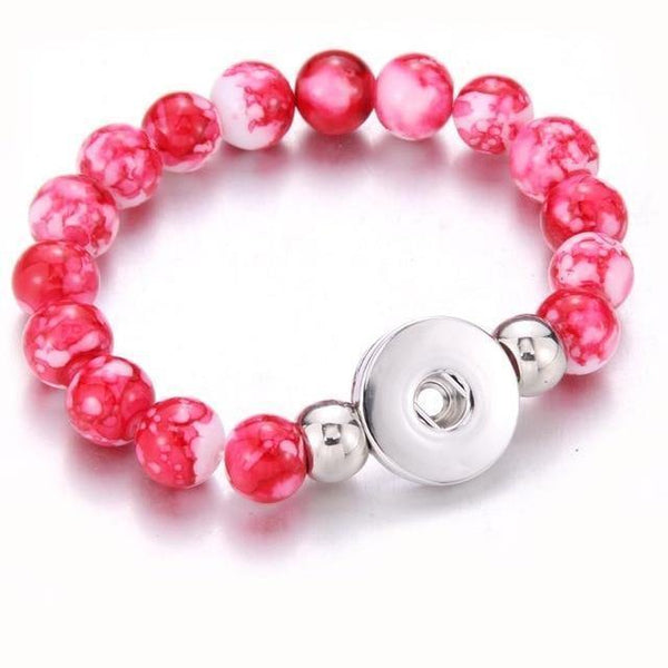 Planet Gates red 2 Handmade Snap Button Bracelet 10mm Imitation Pearls Beads Snap Jewelry Fit 18mm Snap Button Jewelry Beaded Bracelet