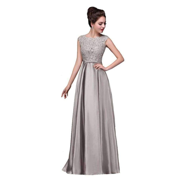 Planet Gates Red / 2 Long Lace Dark Pink Evening Dresses 2018 A-line Floor-Length Formal Party Prom Dresses O-neck Sleeveless Bow