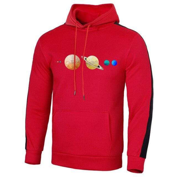 Planet Gates Red 2 / M Solar System Planets Colour Mens Sweatshirt O-neck Hip Hop Hoodie Leisure Polyester Clothing  Autumn Moletom Masculino