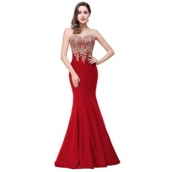 Planet Gates red / 2 Sexy Backless Red Mermaid Lace Evening Dress Long Cheap Appliques Evening Gowns Vestido de Festa